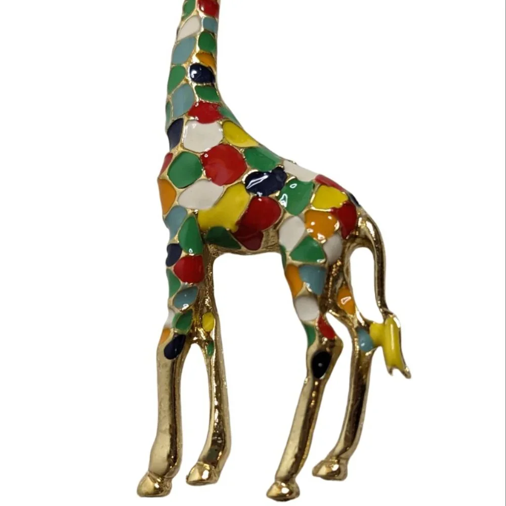 Colorful‎ Enamel Giraffe Brooch Pin